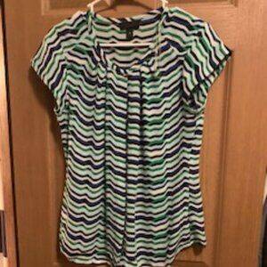 Cute Sheer Top Medium Blue Green Black White